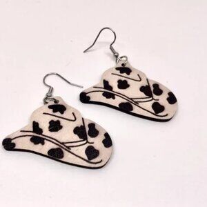 ⭐️❤️ FREE Cowboy Country Hat Boho Cow Animal Print Boho Rock Nashville Earrings